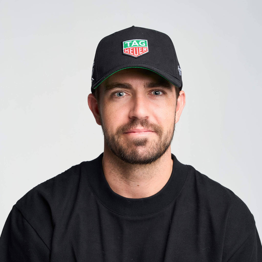 Ayrton Senna F1 x Tag Heuer 5 Panel Race Hat w/Hard Case - Black Hats Ayrton Senna 