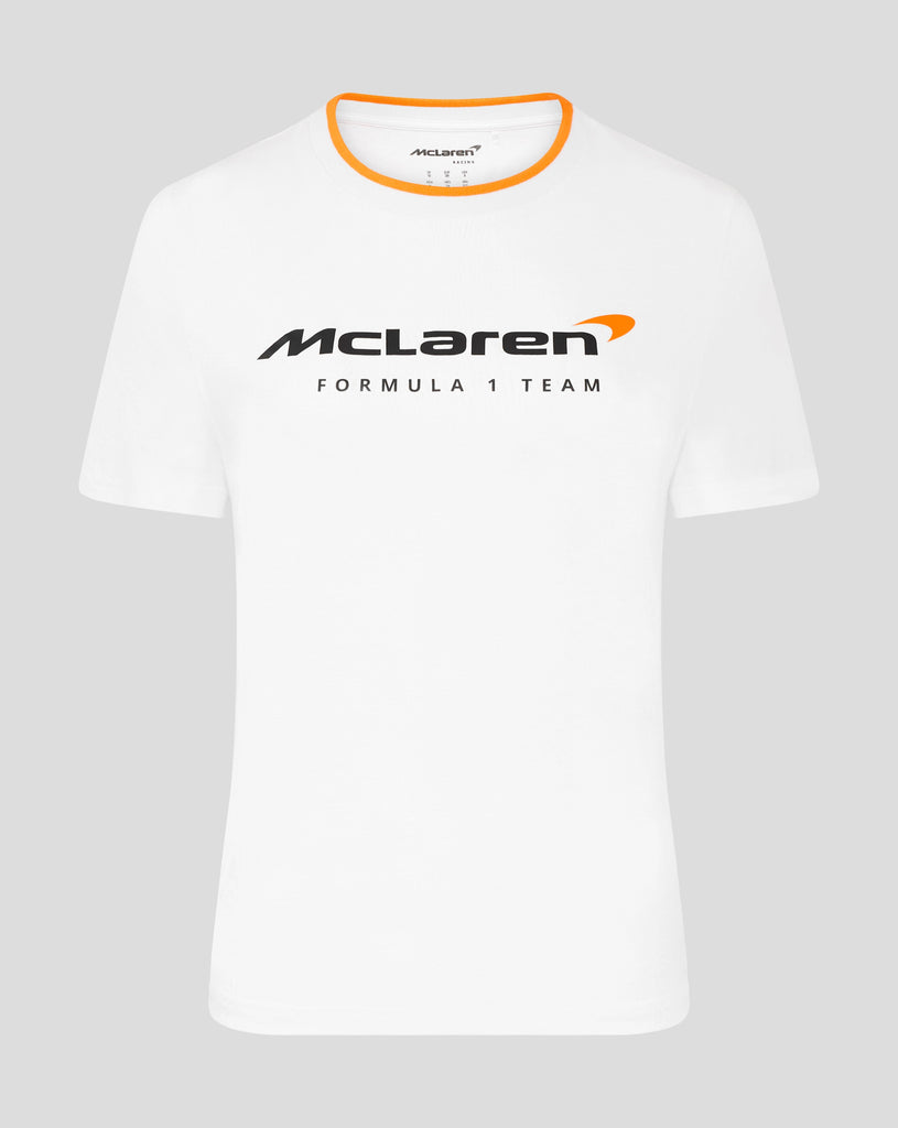 McLaren F1 Women's Core Essentials Logo T-Shirt - Deep Lichen Green/White/Orange/Black/Pink T-shirts McLaren-Castore XXS White 