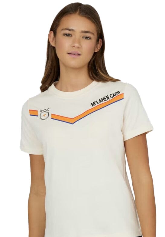 McLaren Racing F1 Special Edition Women's Monaco GP Triple Crown T-Shirt - Off White T-shirts McLaren-Castore 