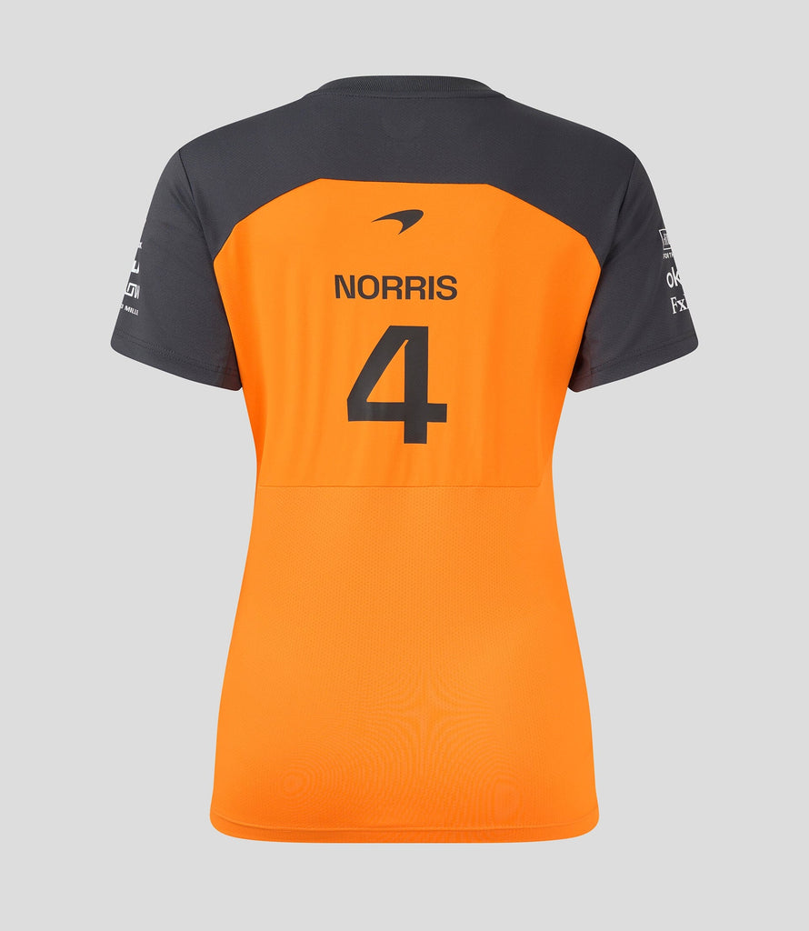 McLaren F1 Women's 2025 Lando Norris Team Drivers T-Shirt- Papaya/Phantom T-shirt McLaren-Castore 