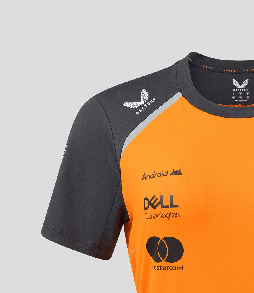 McLaren F1 Women's 2025 Lando Norris Team Drivers T-Shirt- Papaya/Phantom T-shirt McLaren-Castore 