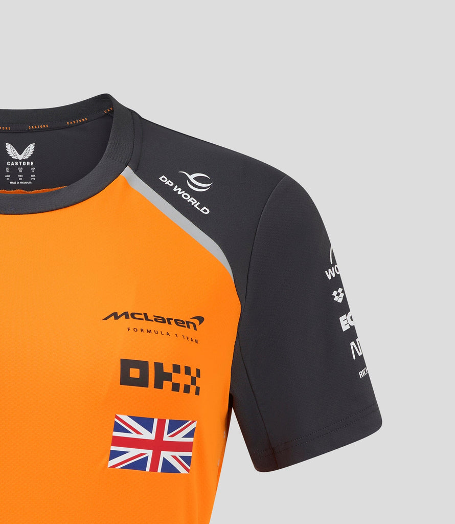 McLaren F1 Women's 2025 Lando Norris Team Drivers T-Shirt- Papaya/Phantom T-shirt McLaren-Castore 