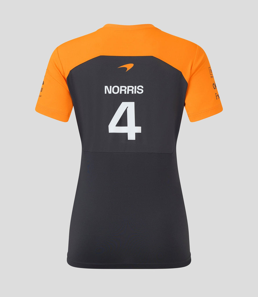 McLaren F1 Women's 2025 Lando Norris Team Drivers T-Shirt- Papaya/Phantom T-shirt McLaren-Castore 
