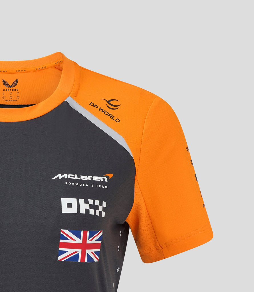 McLaren F1 Women's 2025 Lando Norris Team Drivers T-Shirt- Papaya/Phantom T-shirt McLaren-Castore 