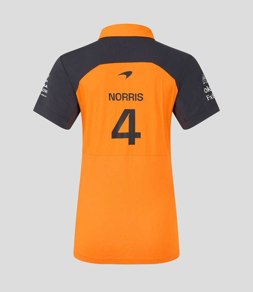 McLaren F1 2025 Women's Lando Norris Team Polo Shirt - Papaya Polos McLaren-Castore 