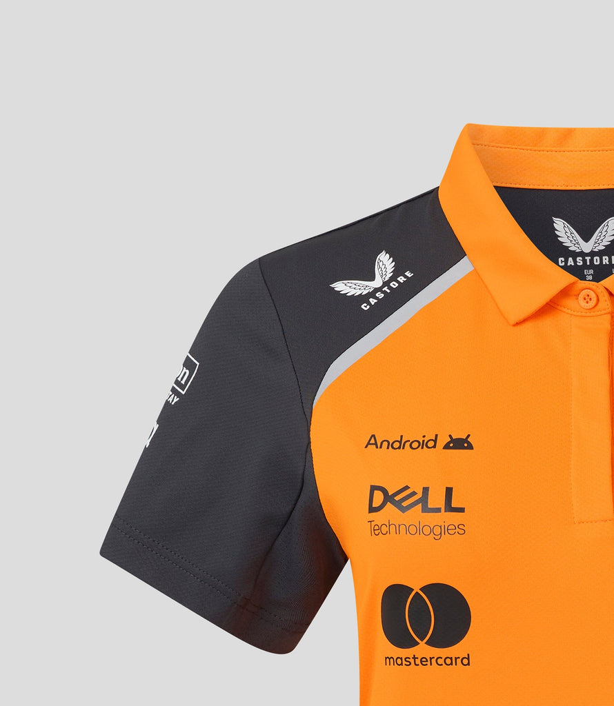 McLaren F1 2025 Women's Lando Norris Team Polo Shirt - Papaya Polos McLaren-Castore 