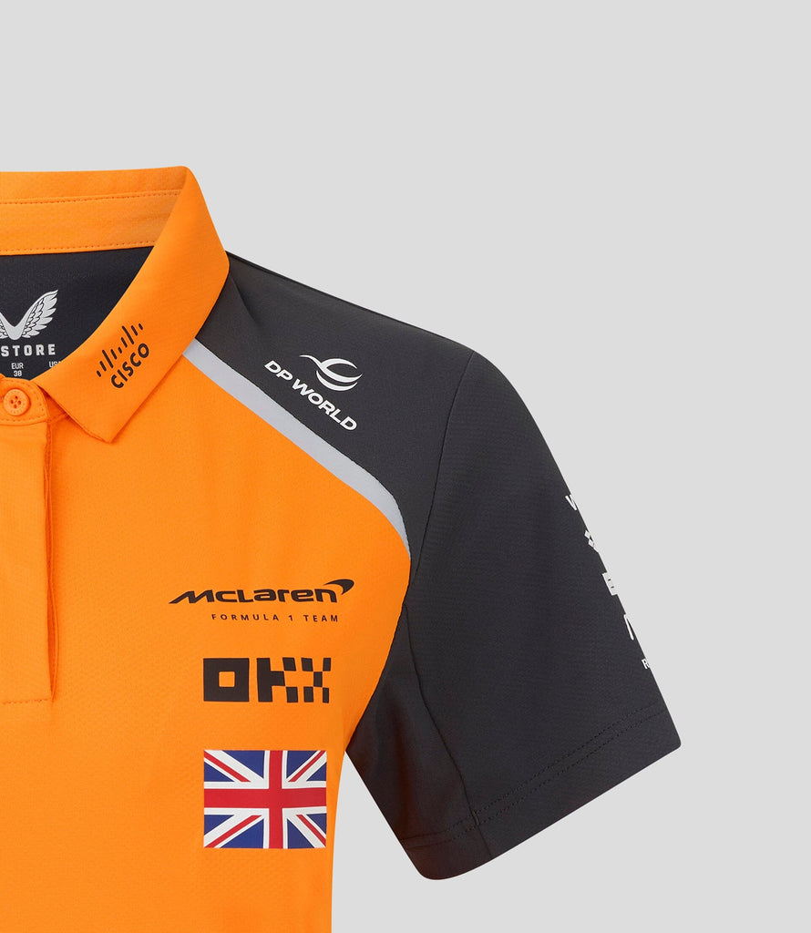 McLaren F1 2025 Women's Lando Norris Team Polo Shirt - Papaya Polos McLaren-Castore 