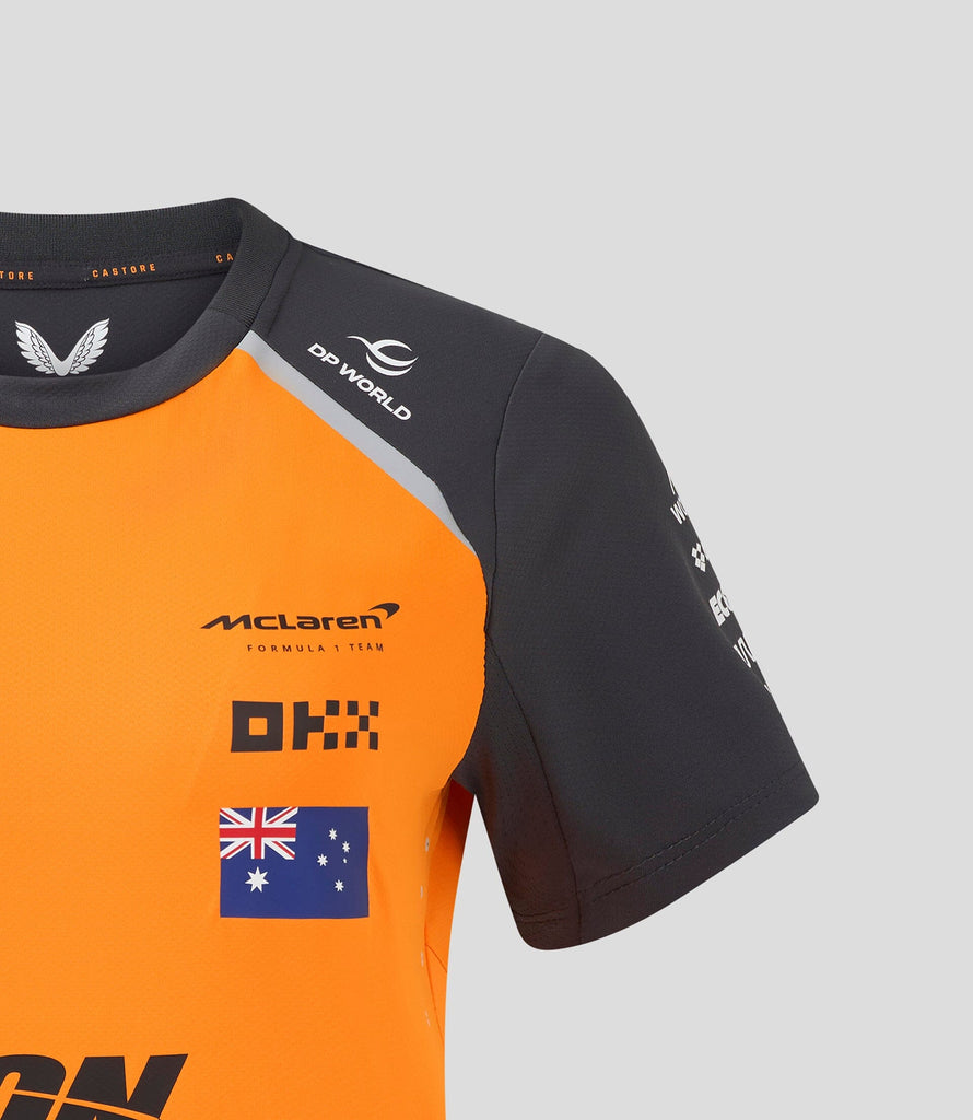 McLaren F1 Women's 2025 Oscar Piastri Team Drivers T-Shirt- Papaya/Phantom T-shirt McLaren-Castore 