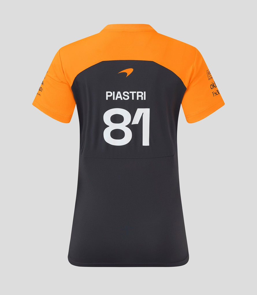 McLaren F1 Women's 2025 Oscar Piastri Team Drivers T-Shirt- Papaya/Phantom T-shirt McLaren-Castore 