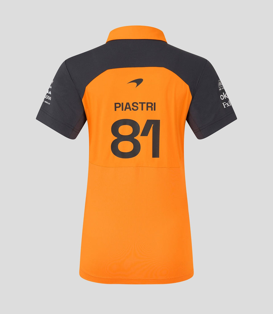 McLaren F1 Women's 2025 Oscar Piastri Team Drivers Polo Shirt- Papaya Polos McLaren-Castore 