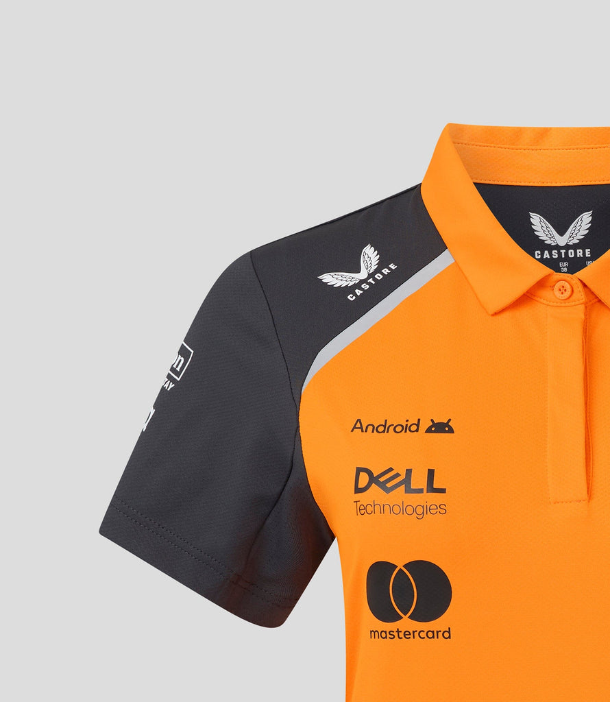 McLaren F1 Women's 2025 Oscar Piastri Team Drivers Polo Shirt- Papaya Polos McLaren-Castore 