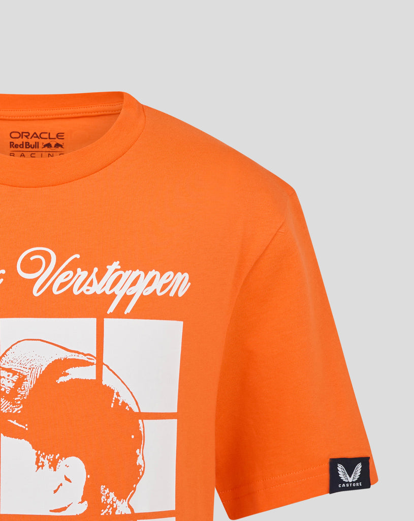 Red Bull Racing F1 Kids Max Verstappen Puzzle T-Shirt - Youth Exotic Orange T-shirts Red Bull Racing 
