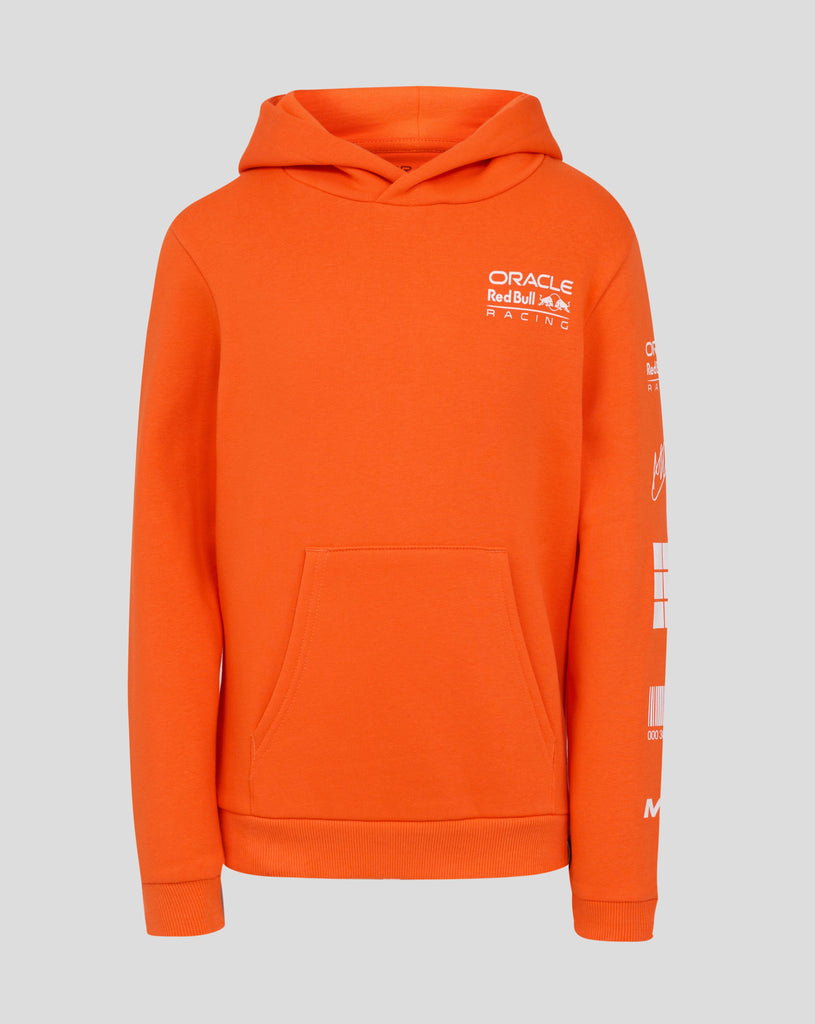 Red Bull Racing F1 Kids Max Verstappen Puzzle Pullover Hoodie - Youth Exotic Orange Hoodies Red Bull Racing 