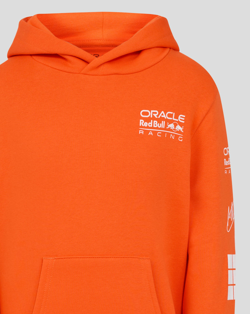Red Bull Racing F1 Kids Max Verstappen Puzzle Pullover Hoodie - Youth Exotic Orange Hoodies Red Bull Racing 