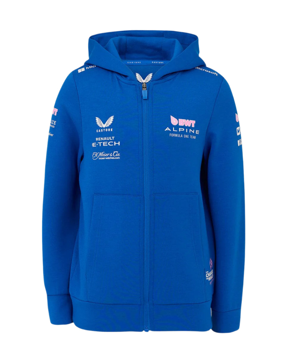 Alpine Racing F1 2025 Kids Team Full Zip Hoodie - Blue Hoodies Alpine 