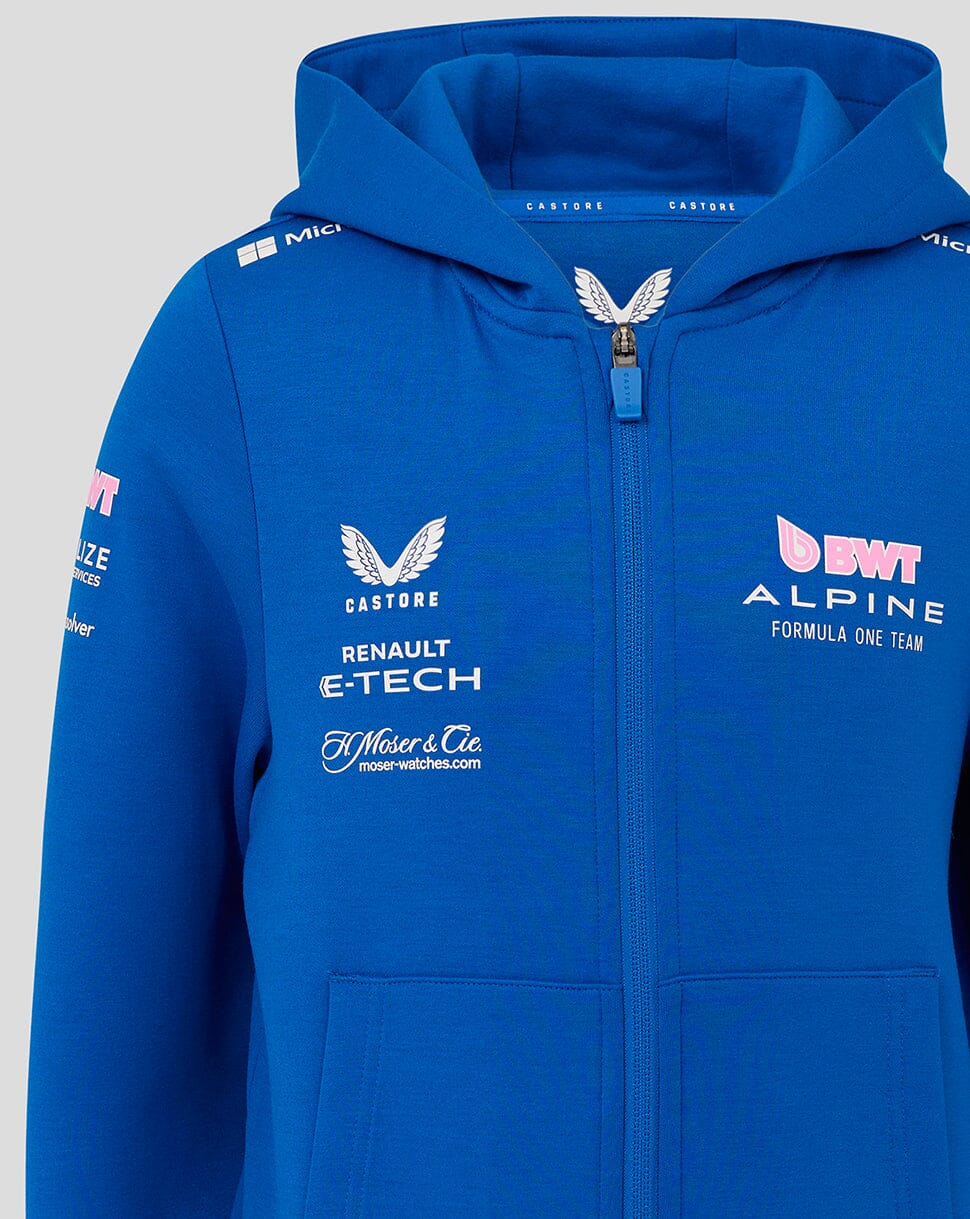 Alpine Racing F1 2025 Kids Team Full Zip Hoodie - Blue Hoodies Alpine 