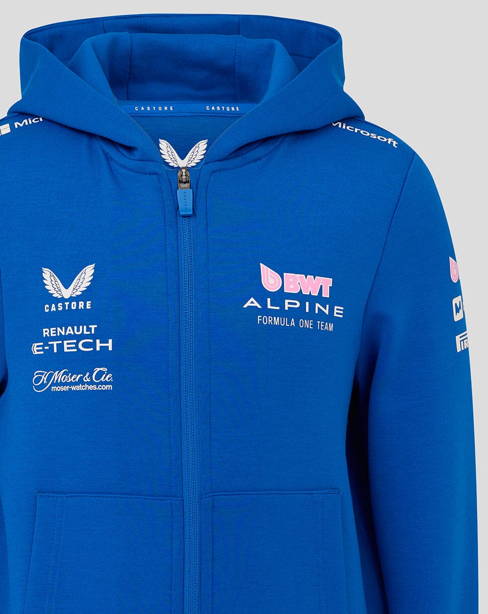 Alpine Racing F1 2025 Kids Team Full Zip Hoodie - Blue Hoodies Alpine 