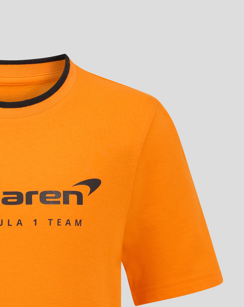 McLaren F1 Kids Core Essentials Logo T-Shirt - Youth White/Papaya/Black T-shirts McLaren-Castore 