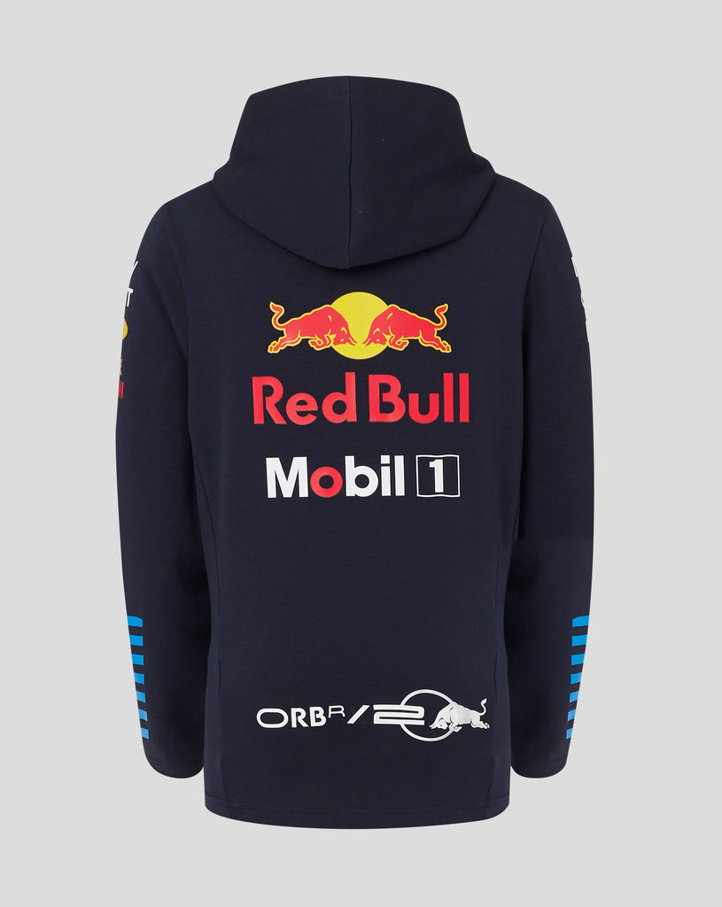 Red Bull Racing F1 Kid's 2024 Team Full Zip Hoodie- Youth Navy Hoodies Red Bull Racing 
