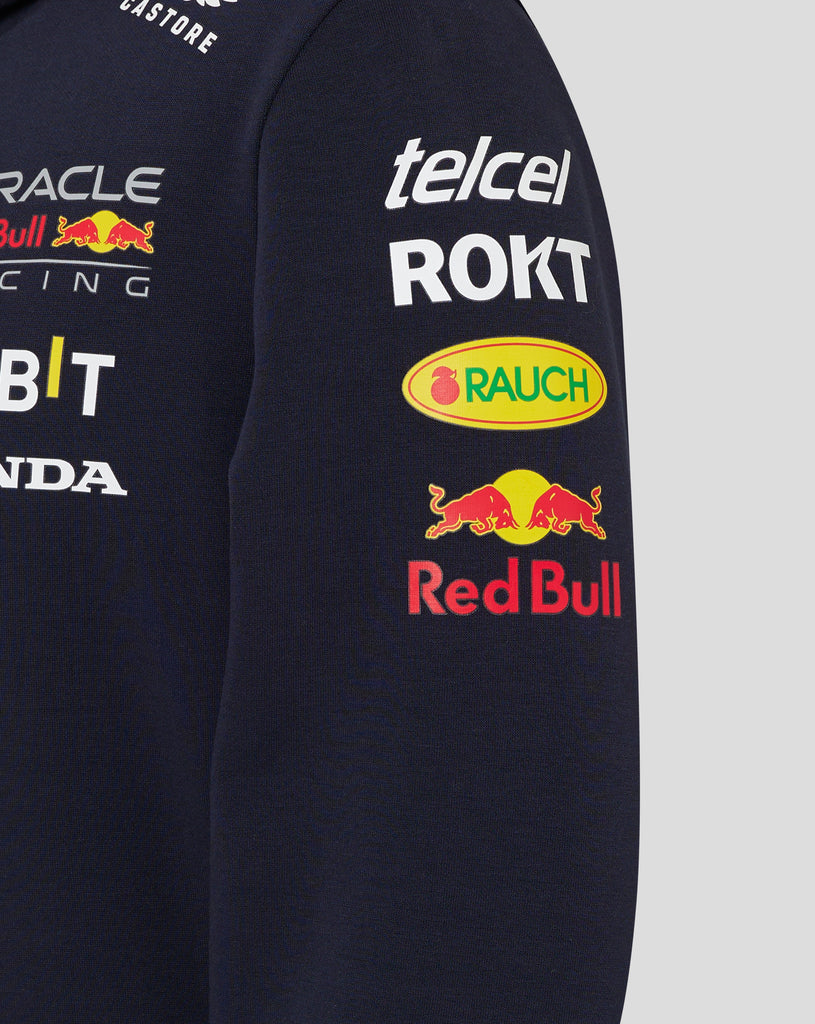 Red Bull Racing F1 Kid's 2024 Team Full Zip Hoodie- Youth Navy Hoodies Red Bull Racing 