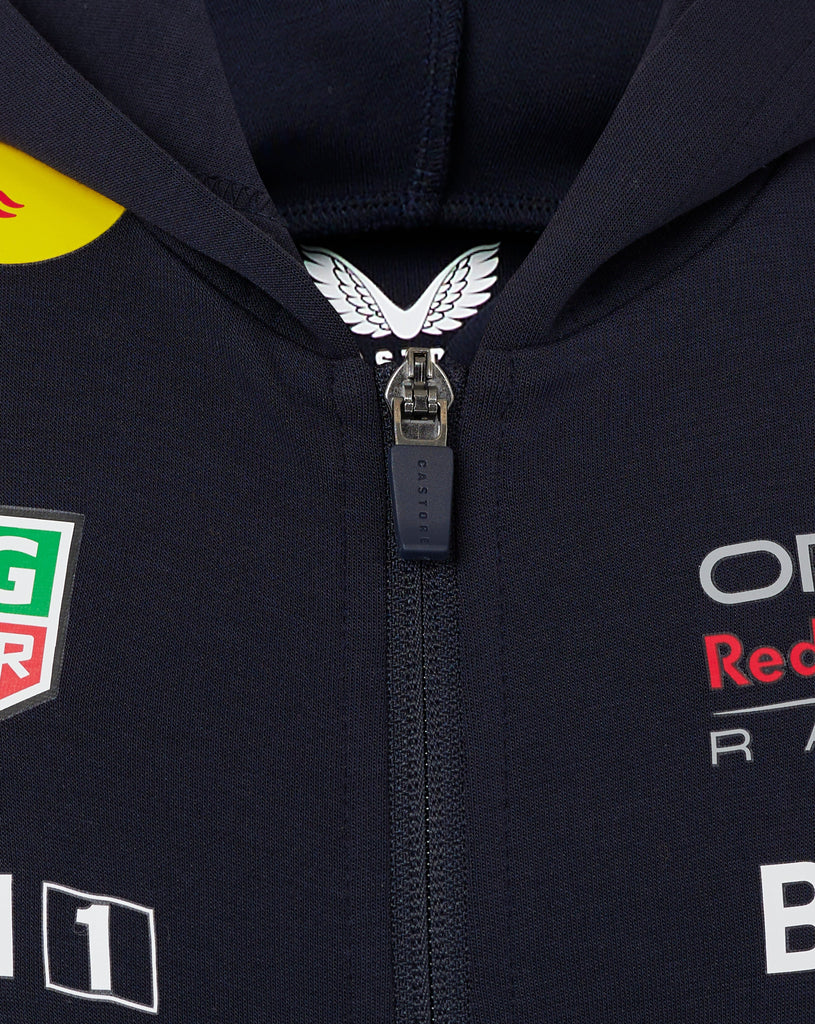 Red Bull Racing F1 Kid's 2024 Team Full Zip Hoodie- Youth Navy Hoodies Red Bull Racing 