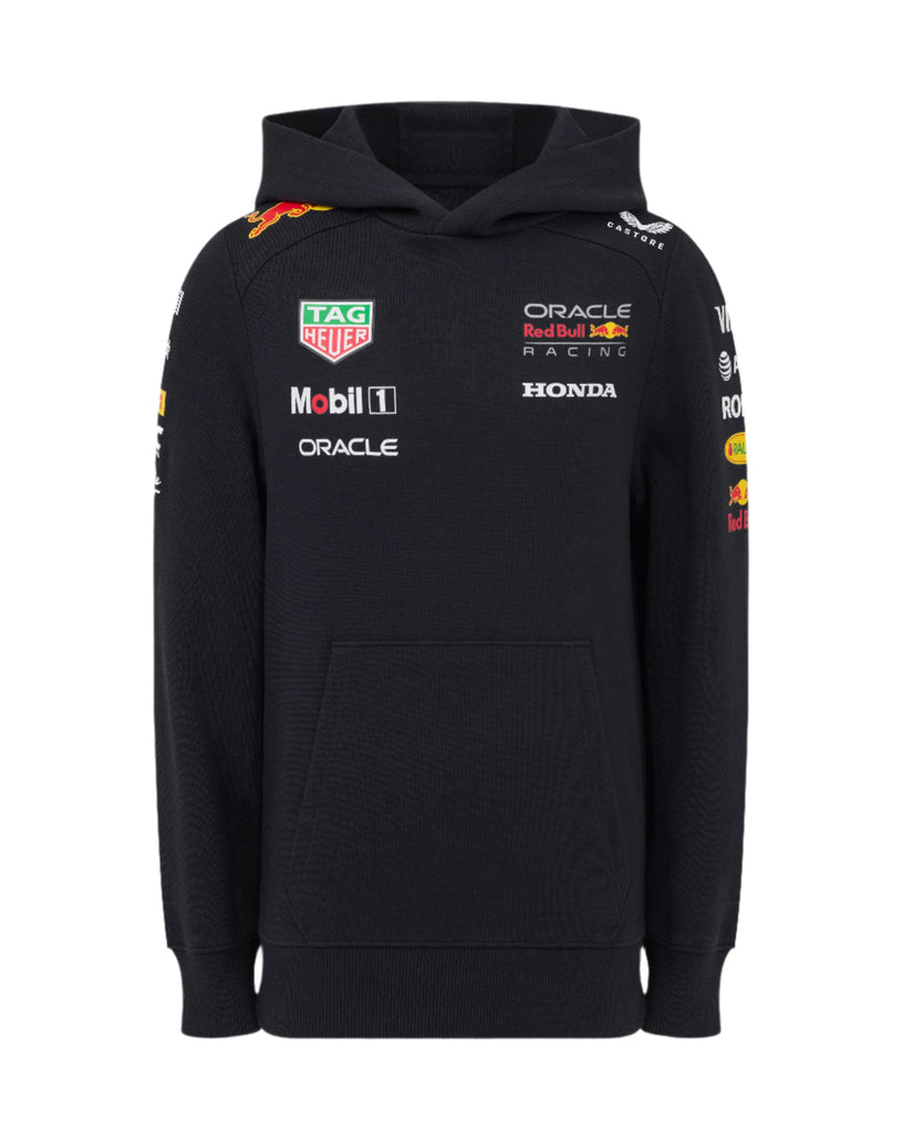 Red Bull Racing F1 Kid's 2025 Team Pullover Hoodie- Youth Navy Hoodies Red Bull Racing 