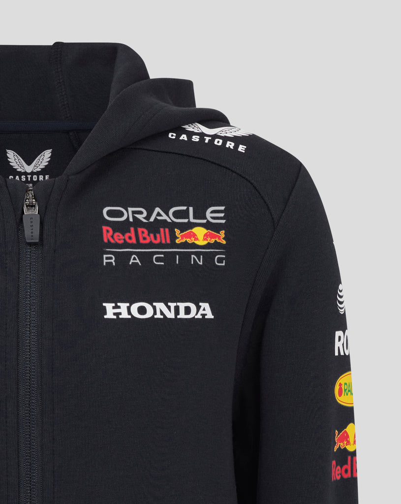 Red Bull Racing F1 Kid's 2025 Team Full Zip Hoodie- Youth Navy Hoodies Red Bull Racing 