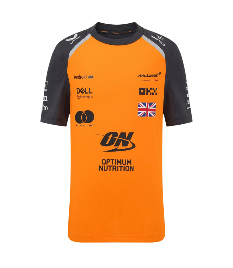 McLaren F1 Kids 2025 Lando Norris Team Set Up T-Shirt- Youth Papaya/Phantom T-shirts McLaren-Castore S Papaya 