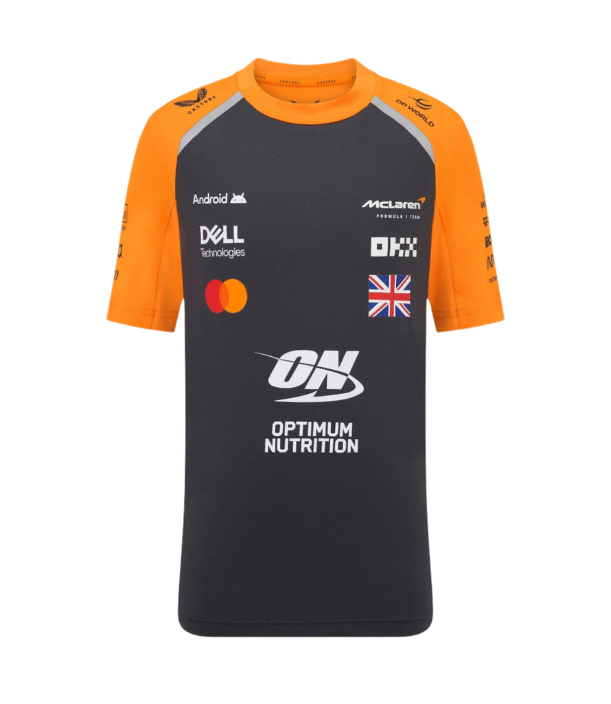 McLaren F1 Kids 2025 Lando Norris Team Set Up T-Shirt- Youth Papaya/Phantom T-shirts McLaren-Castore S Phantom 