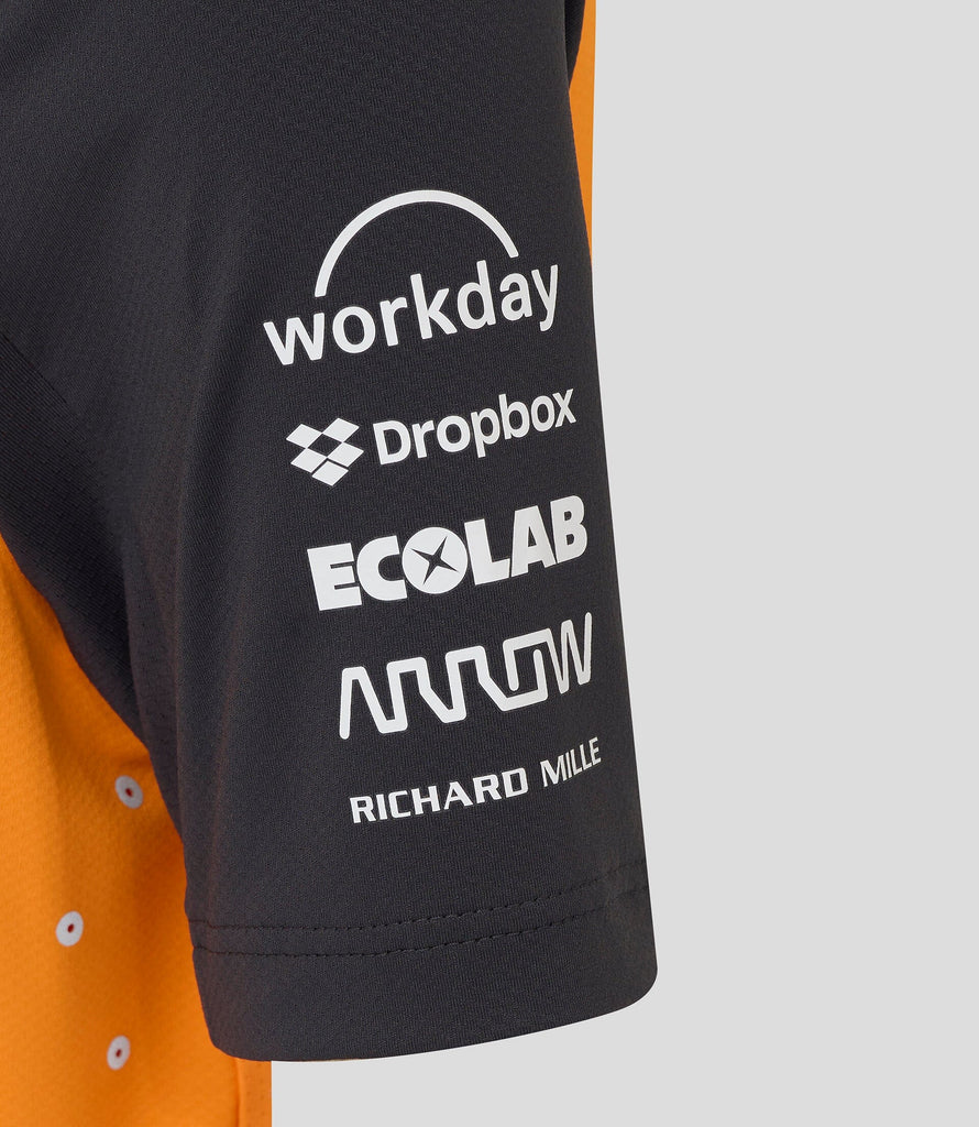 McLaren F1 Kid's 2025 Team Polo Shirt- Youth Papaya Polos McLaren-Castore 