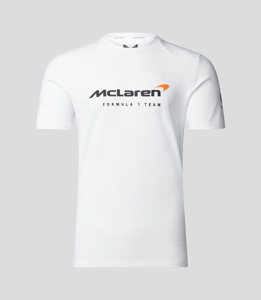 McLaren F1 Men's Lifestyle T-Shirt- Black/Dark Gray/Light Gray/Papaya/Blue/White T-shirts McLaren-Castore S White 