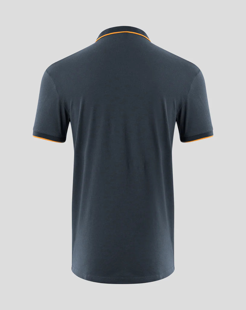 McLaren F1 Men's Core Essentials Small Logo Polo Shirt -Papaya/Vega Blue/Phantom/White/Black Polos McLaren-Castore 