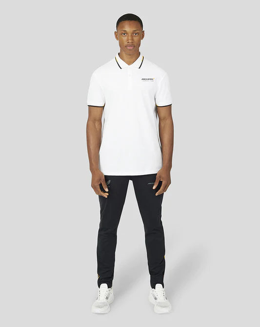 McLaren F1 Men's Core Essentials Small Logo Polo Shirt -Papaya/Vega Blue/Phantom/White/Black Polos McLaren-Castore 