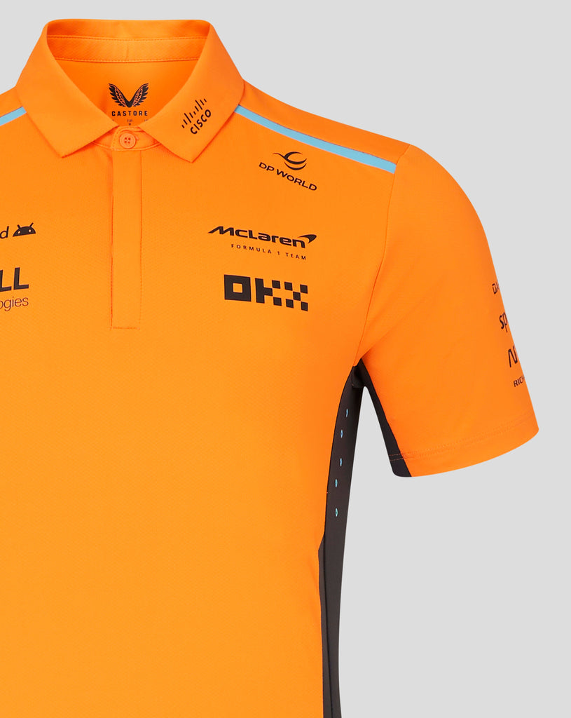 McLaren F1 2024 Men's Team Polo Shirt - Papaya Polos McLaren-Castore 