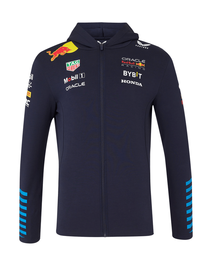 Red Bull Racing F1 Men's 2024 Team Full Zip Hooded Sweatshirt- Navy Hoodies Red Bull Racing 