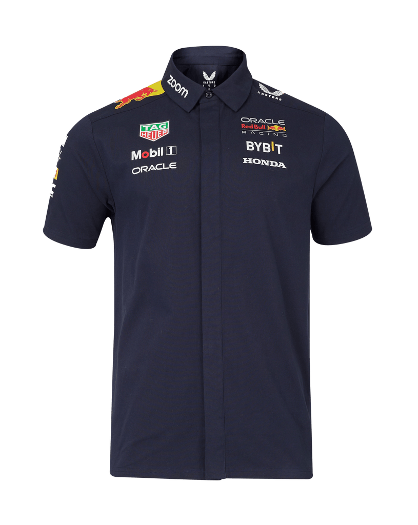 Red Bull Racing F1 Men's 2024 Team Button Down Shirt- Navy Shirts Red Bull Racing 