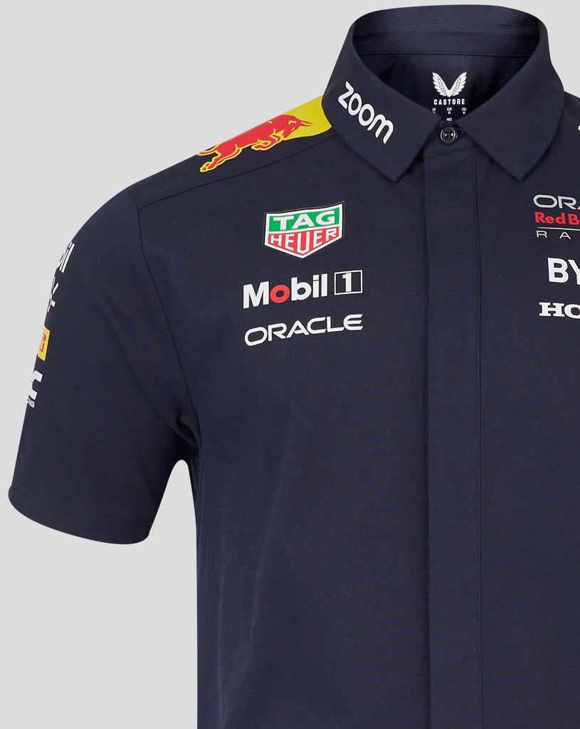 Red Bull Racing F1 Men's 2024 Team Button Down Shirt- Navy Shirts Red Bull Racing 