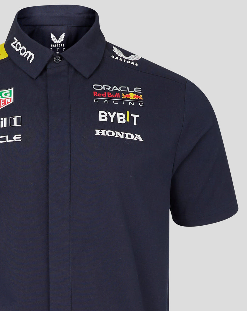 Red Bull Racing F1 Men's 2024 Team Button Down Shirt- Navy Shirts Red Bull Racing 