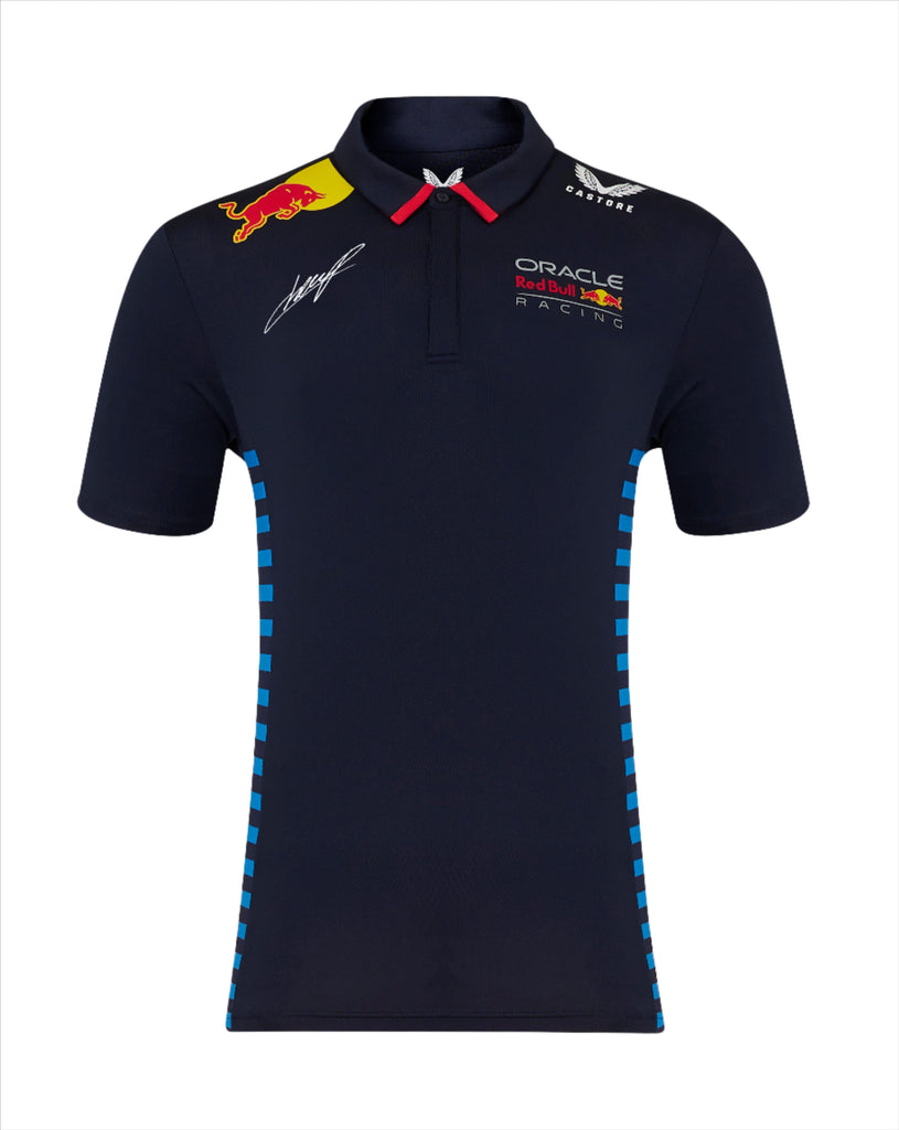 Red Bull Racing F1 Men's 2024 Sergio "Checo" Perez Team Polo Shirt- Navy Polos Red Bull Racing 