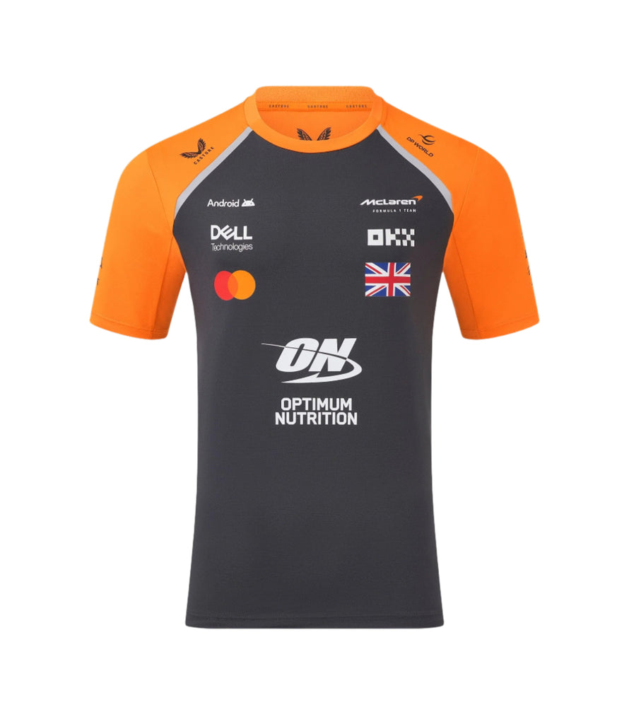 McLaren F1 2025 Men's Lando Norris Team T-Shirt - Papaya/Phantom T-shirts McLaren-Castore S Gray 