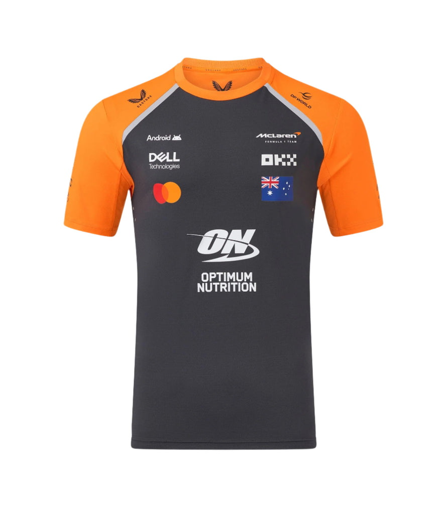 McLaren F1 Men's 2025 Oscar Piastri Team Set Up T-Shirt - Papaya/Phantom T-shirts McLaren-Castore S Dark Gray 