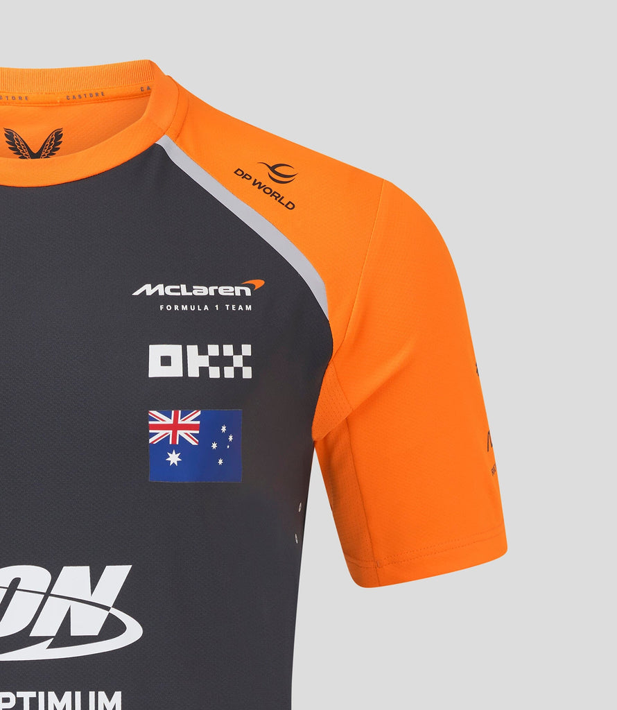 McLaren F1 Men's 2025 Oscar Piastri Team Set Up T-Shirt - Papaya/Phantom T-shirts McLaren-Castore 