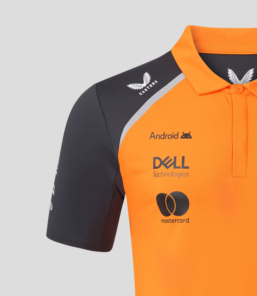 McLaren F1 Men's 2025 Oscar Piastri Team Polo Shirt - Papaya Polos McLaren-Castore 