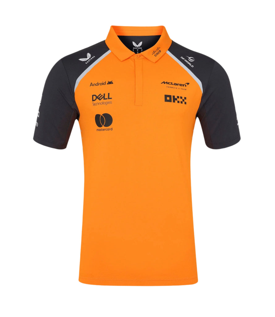 McLaren F1 2025 Men's Team Polo Shirt - Papaya Polos McLaren-Castore 