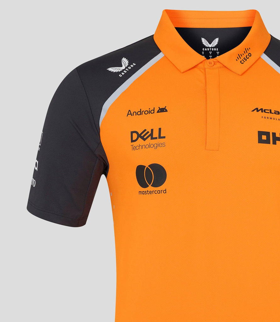 McLaren F1 2025 Men's Team Polo Shirt - Papaya Polos McLaren-Castore 