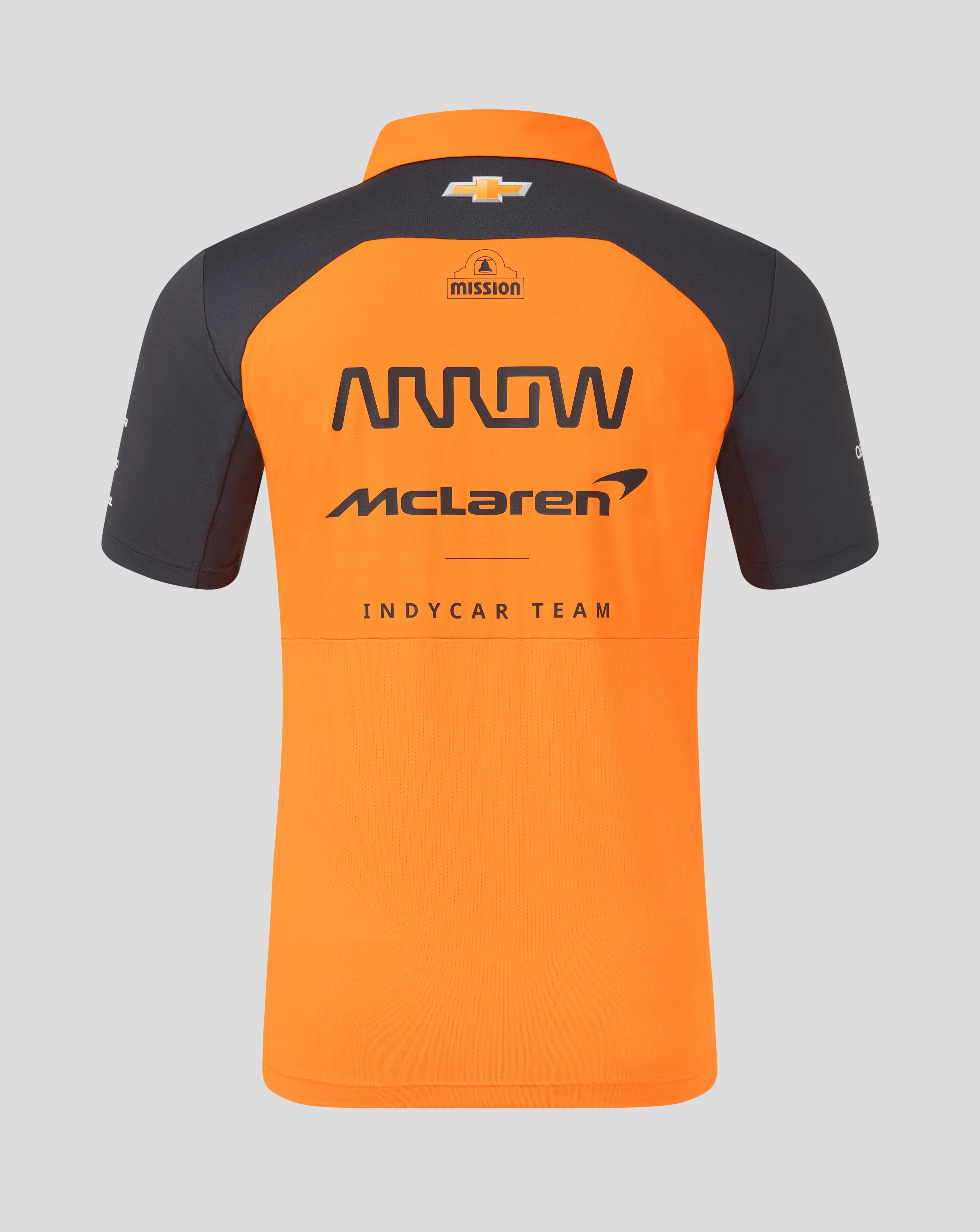 McLaren Indy Car 2025 Men's Team Polo Shirt - Papaya Polos McLaren Indy 