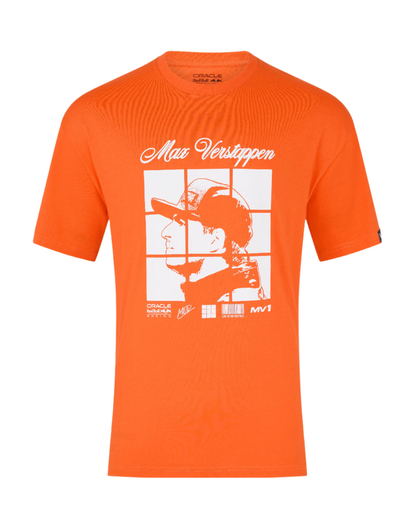 Red Bull Racing F1 Max Verstappen Puzzle T-Shirt - Exotic Orange T-shirts Red Bull Racing 