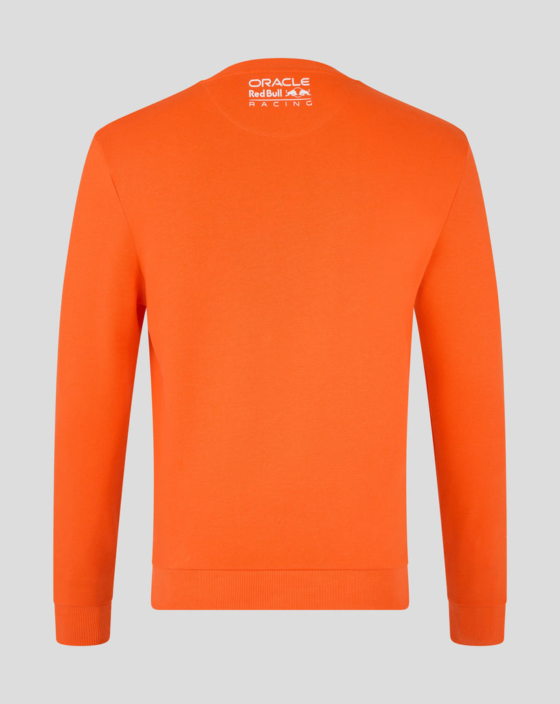 Red Bull Racing F1 Max Verstappen Puzzle Crew Sweatshirt - Exotic Orange Hoodies Red Bull Racing 