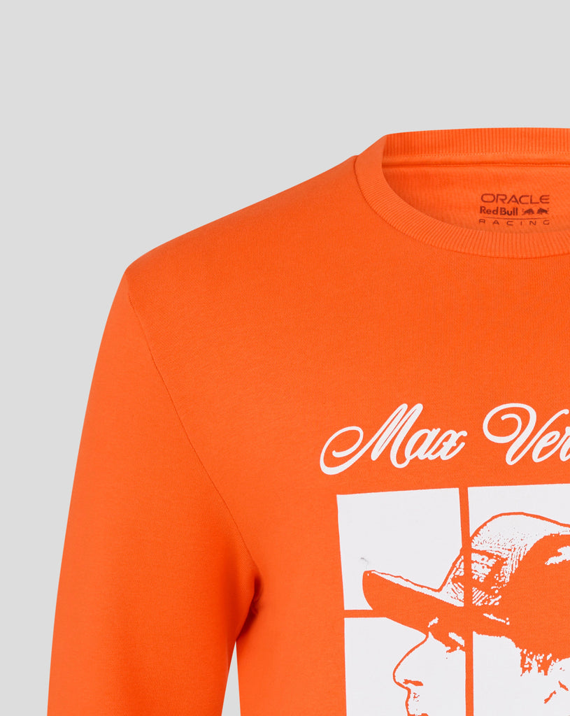 Red Bull Racing F1 Max Verstappen Puzzle Crew Sweatshirt - Exotic Orange Hoodies Red Bull Racing 