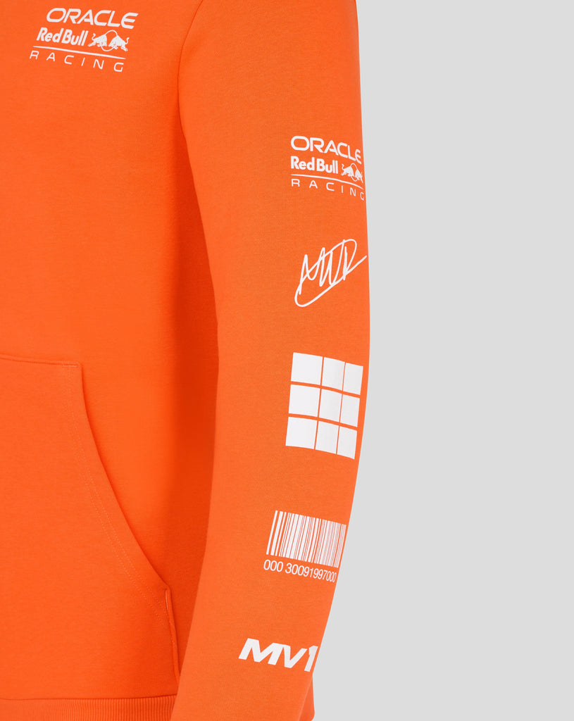 Red Bull Racing F1 Max Verstappen Puzzle Pullover Hoodie - Exotic Orange Hoodies Red Bull Racing 